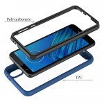 Wholesale Motorola Moto E6 Clear Dual Defense Hybrid Case (Black)